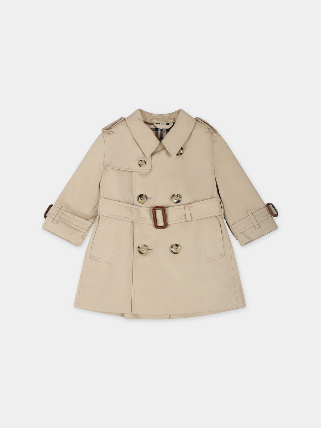 Beige trench for baby kids